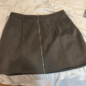 Charlotte Russe gray bodycon zip up skirt